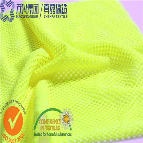 GYM shirt stretch fabric 92_poly 8_ spandex hole mesh fabric